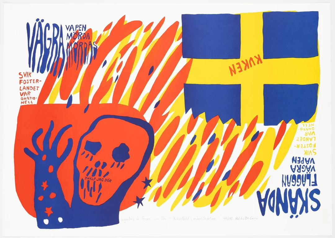 Carl Johan De Geer, "Ingenting är längre som förut - Dubbelbild i rekonstruktion". — Konst/Grafik — Bukowskis