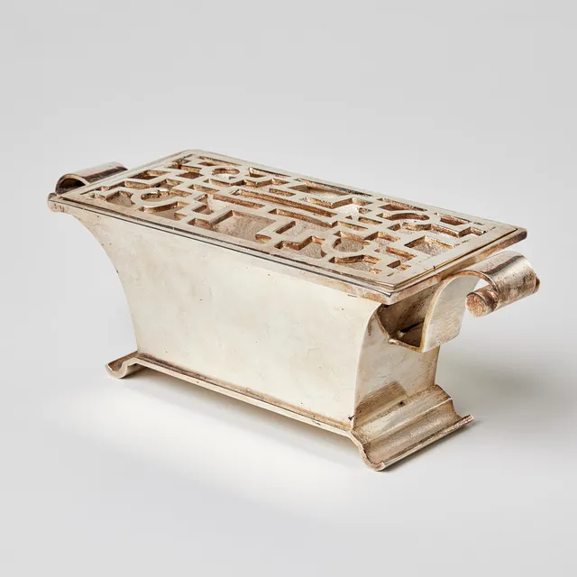 SUNE BÄCKSTRÖM. Jardiniere, Einar Bäckströms metallvarufabrik, 1920s, Swedish Grace, model 9022, silver-plated bronze.