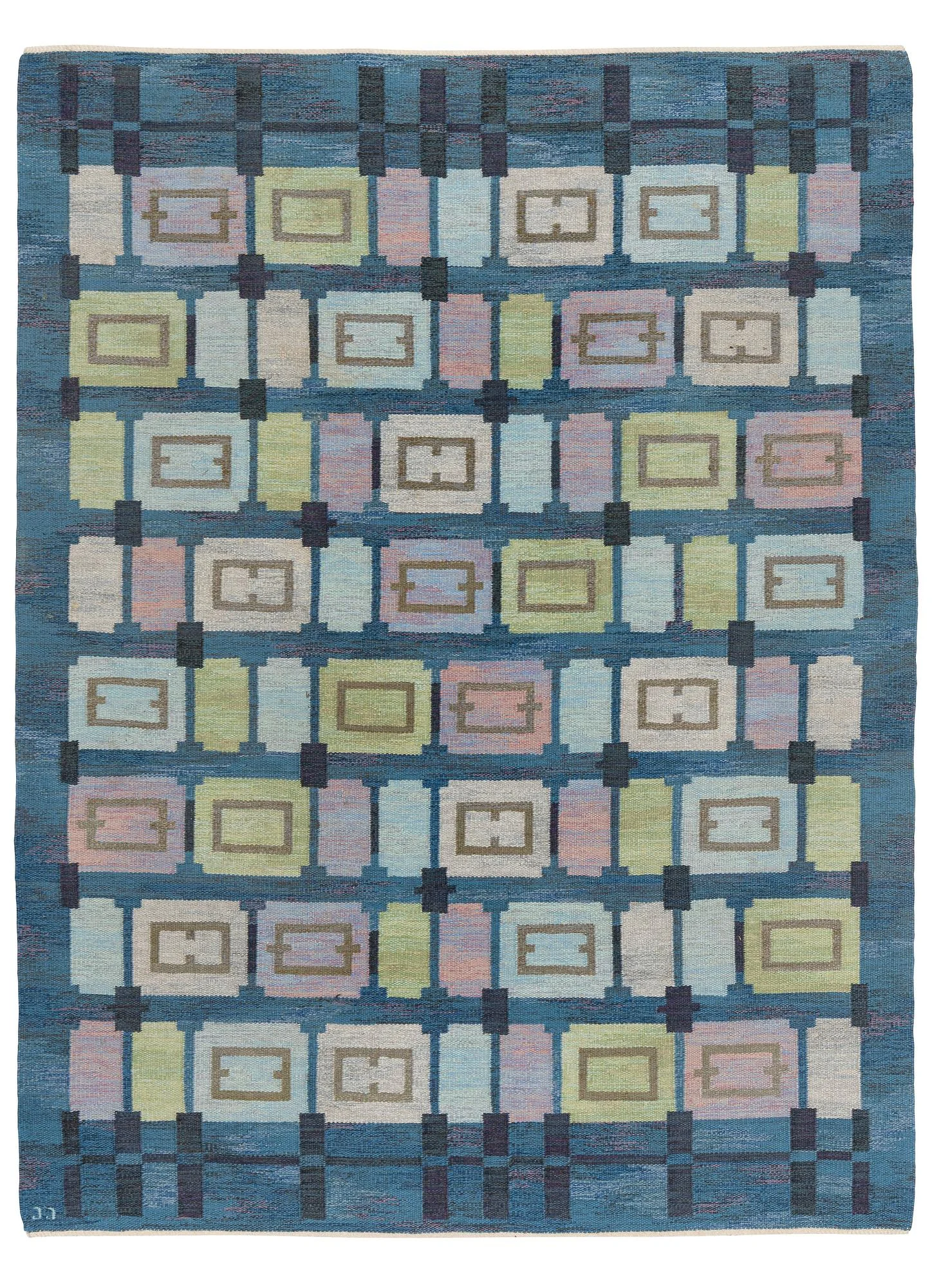 Judith Johansson, matta, "Spise hall", rölakan, ca 293,5 x 225 cm, signerad JJ. — Bukowskis