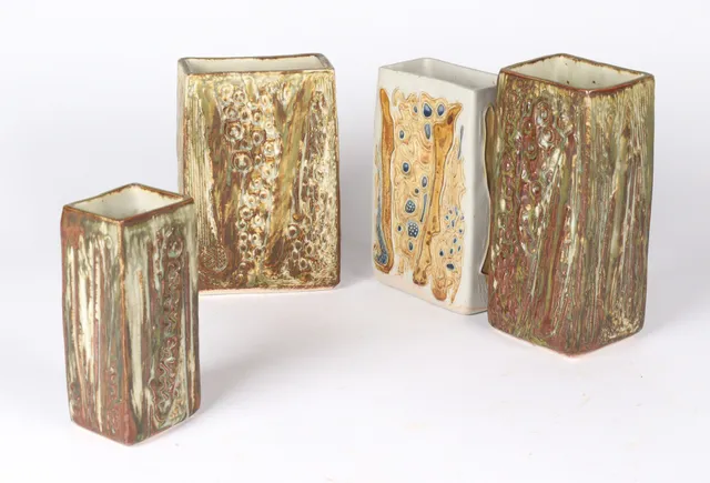 Jørgen Mogensen. Four vases of glazed stoneware. (4)