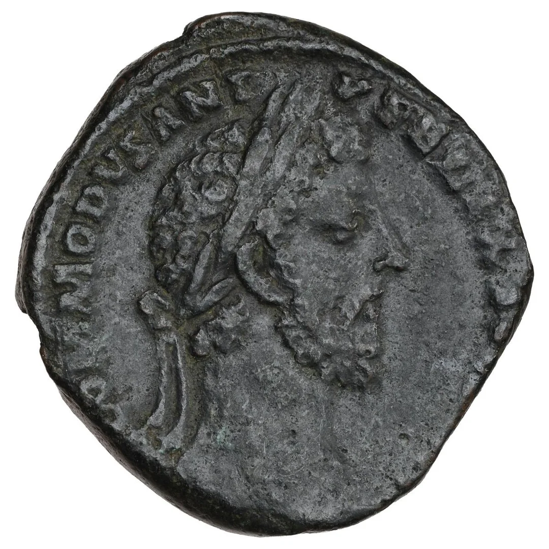 Roman Empire, Commodos, 177–192 AD. Sestertius, Jupiter seated left;. RIC 483, 19.78 g — Coins, Medals & Banknotes/Ancient coins/Roman Empire — Bruun Rasmussen
