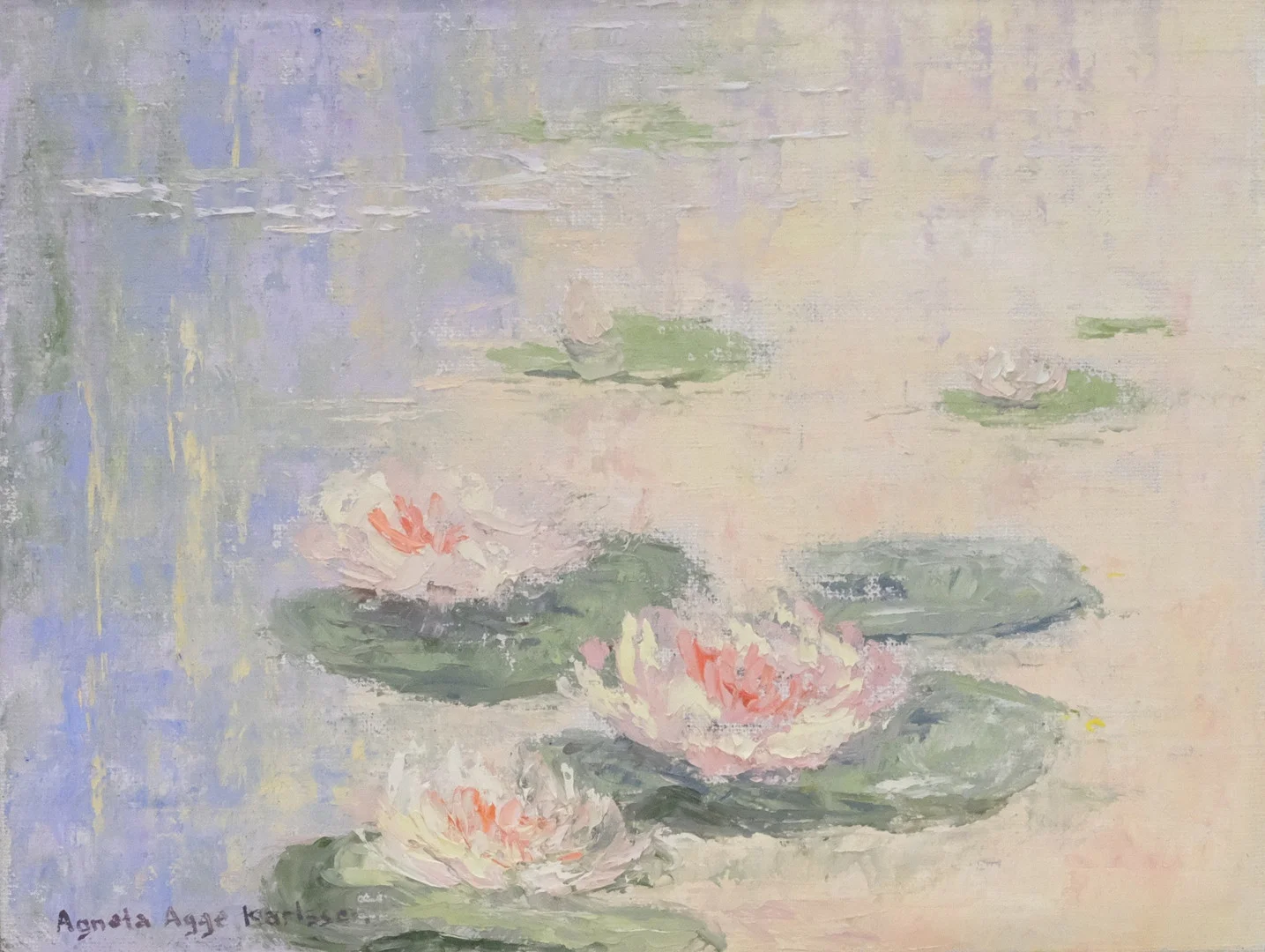 AGNETA AGGE KARLSSON. NÄCKROSOR, OLJA PÅ DUK. — Paintings — Björnssons Auktionskammare