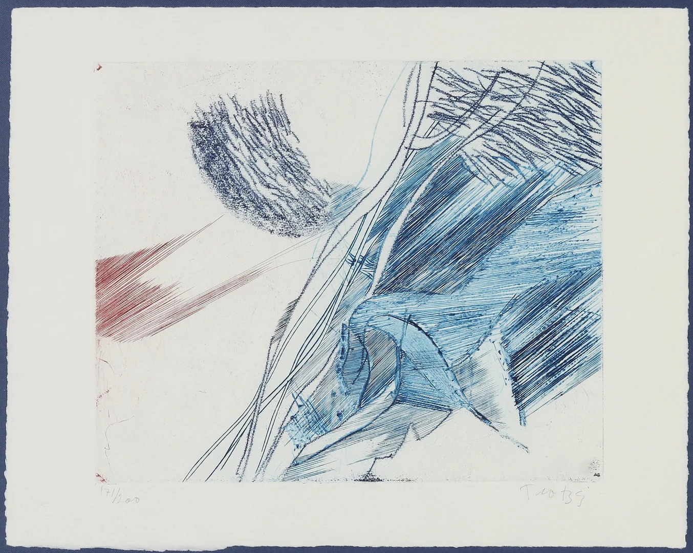 ULF TROTZIG. Etsning, 171/200. Komposition. — Engravings & Prints — Skånes Auktionsverk