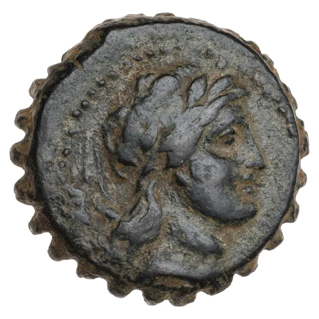 Seleucid Empire, Demetrios I, Soter, 162–150 BC. Serrated Æ 25, 15.81 g. Antioch. Artemis/ ΒΑΣΙΛΕΩΣ, 15.89 g