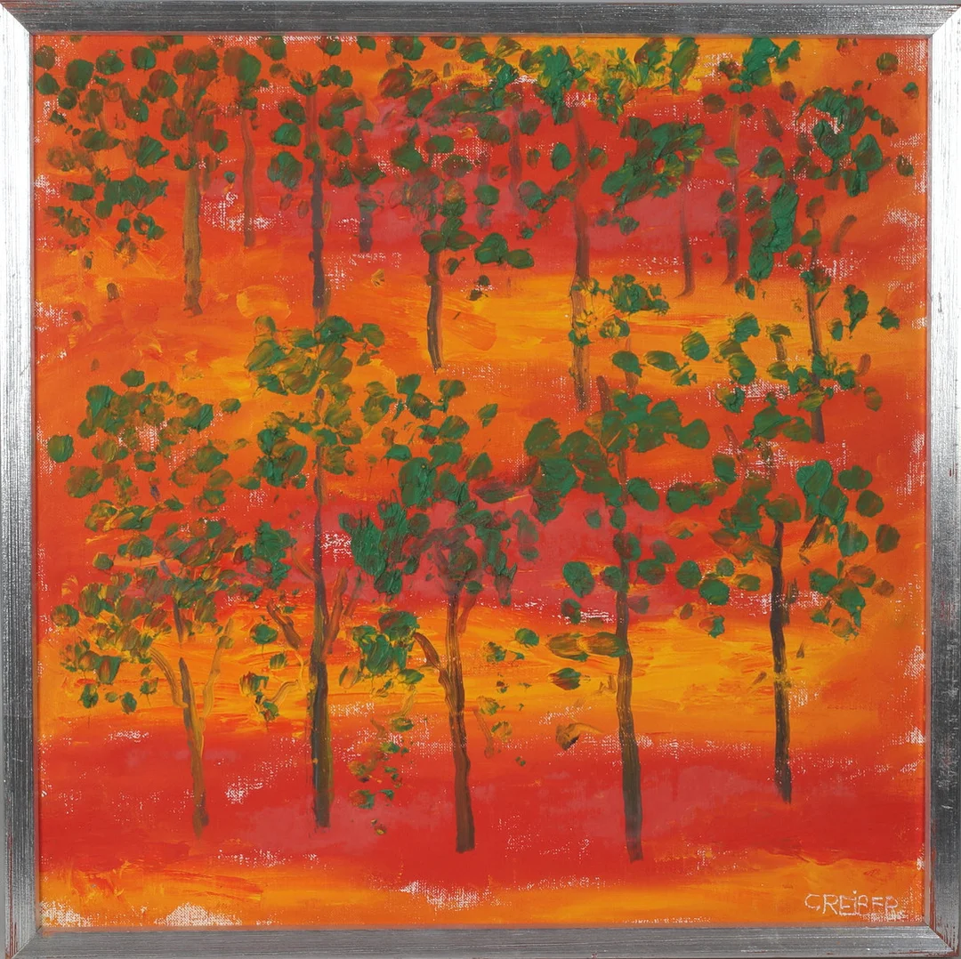 GUNNAR GREIBER. "Den röda myren", olja på duk, signerad. — Paintings — Stadsauktion Sundsvall