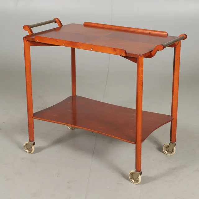 SERVERINGSVAGN, teak/bok, 1900-talets mitt.