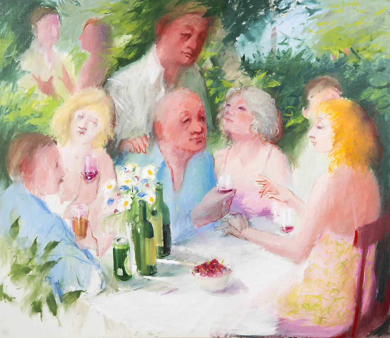 STEN OSCAR RUNDGREN. TAVLA, olja på duk, "Bittert men gott", monogramsignerad SR, signerad samt daterad a tergo -06. — Paintings — Helsingborgs Auktionskammare