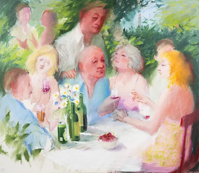 STEN OSCAR RUNDGREN. TAVLA, olja på duk, "Bittert men gott", monogramsignerad SR, signerad samt daterad a tergo -06.