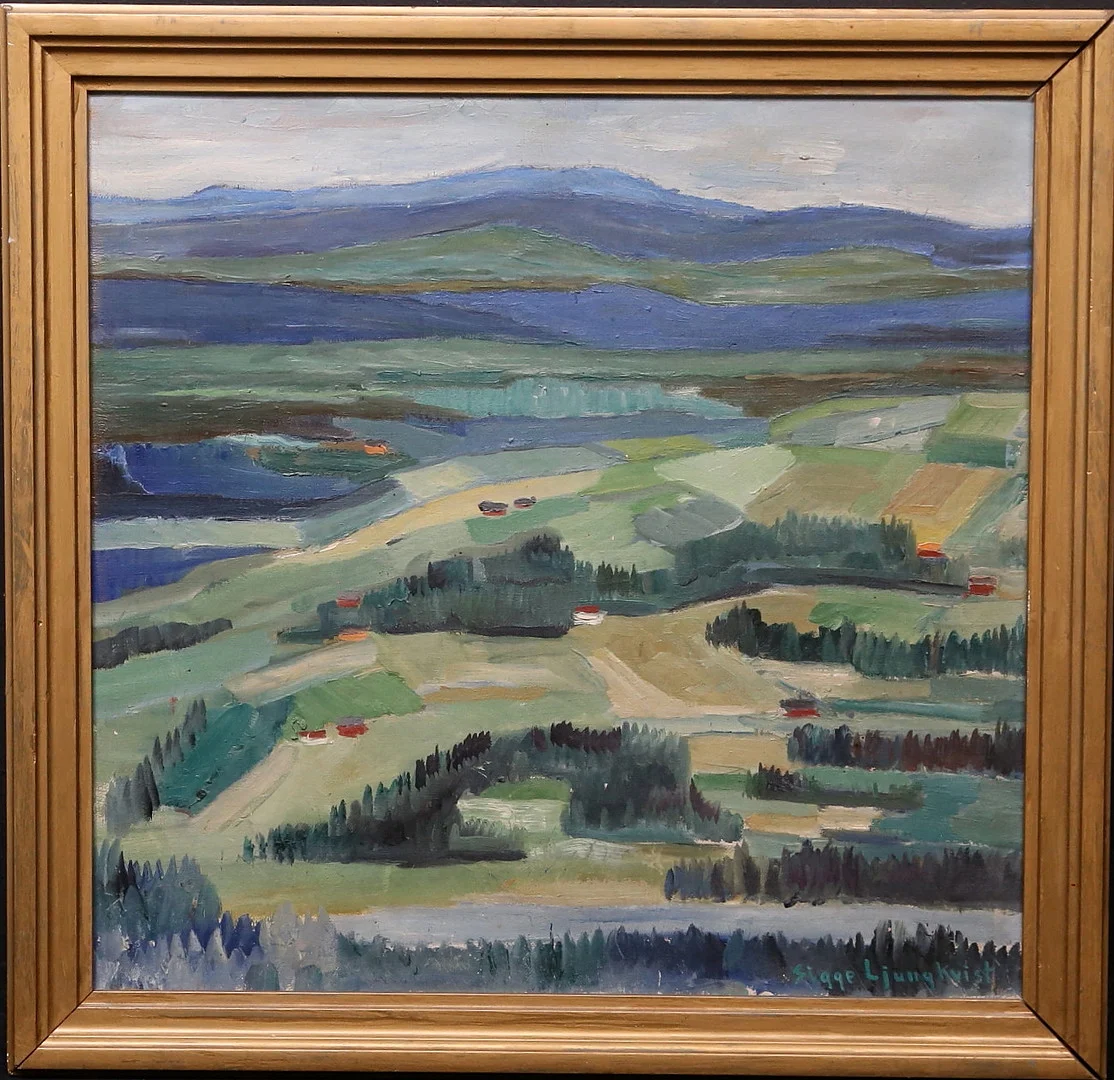 SIGGE LJUNGKVIST. Jämtlandslandskap. Olja på duk, signerad. — Paintings — Gomér & Andersson Linköping