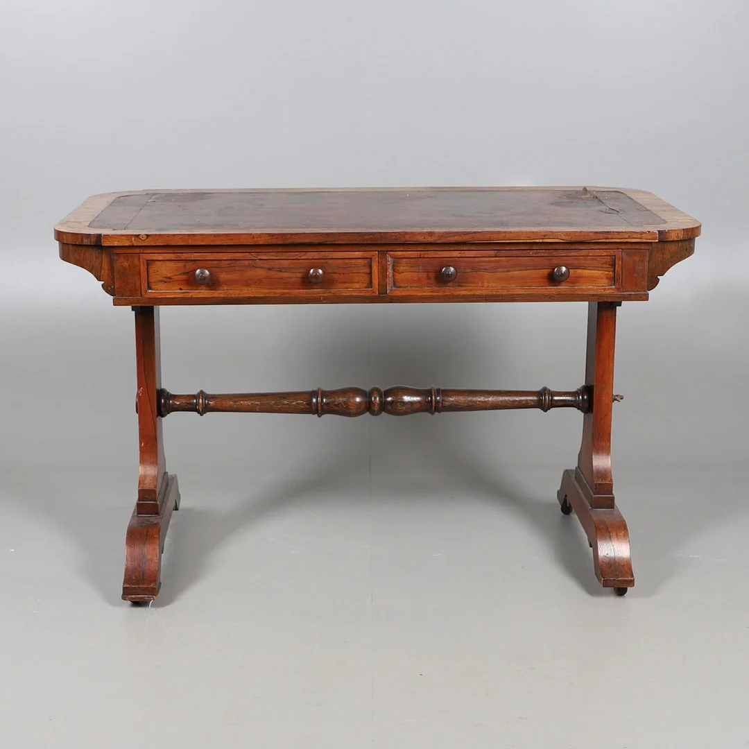 A 19TH CENTURY ROSEWOOD LIBRARY TABLE. — Tables — Lawrences Auctioneers