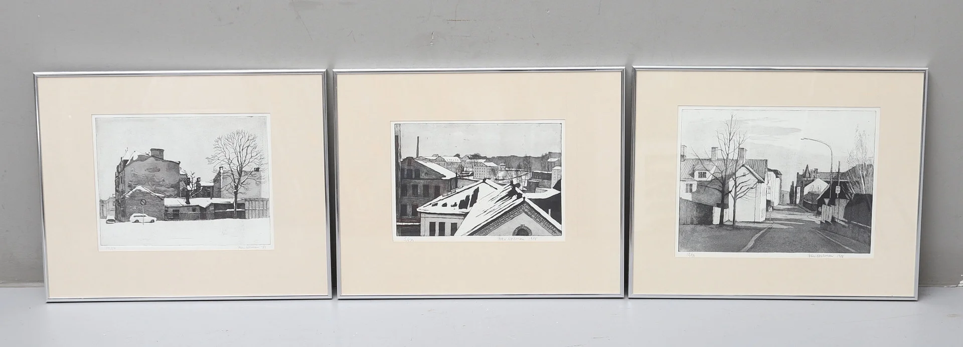 PETER NORRMAN. etsningar, 3 st, signerade, numrerade och daterade. — Engravings & Prints — Gomér & Andersson Norrköping