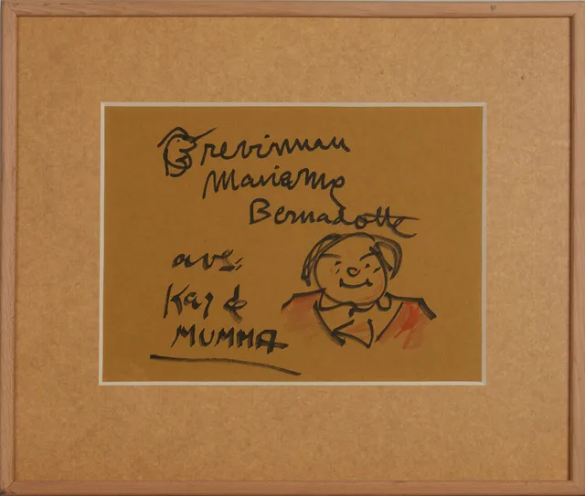 KAR DE MUMMA (1904-1997). Grevinnan Marianne Bernadotte, tusch och krita, signerad.