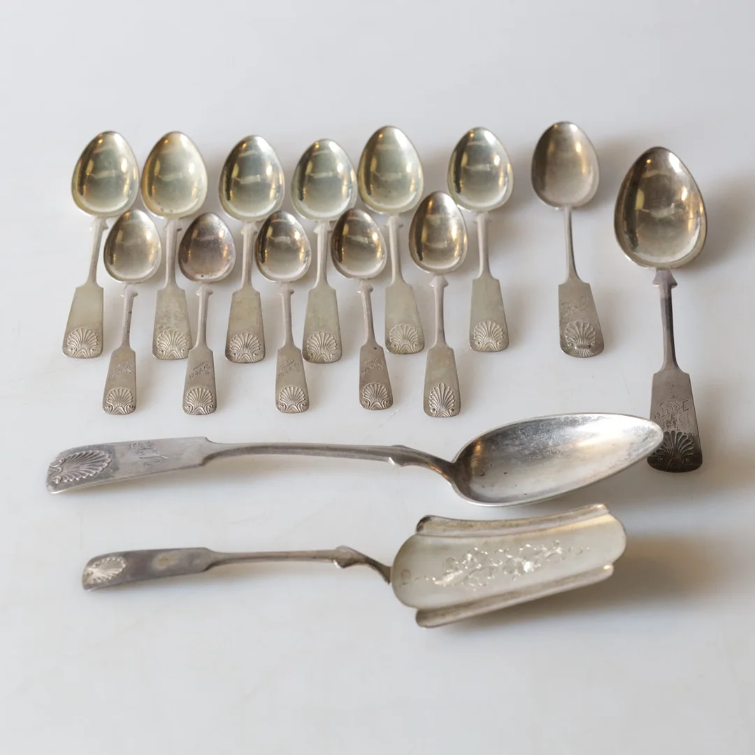 BESTICK, 15 st, silver, Finland, 1930-/50-tal. Totalvikt ca 235,7 gram. — Silver — Gomér & Andersson Nyköping