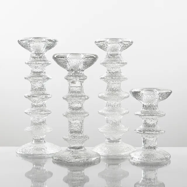 TIMO SARPANEVA. Ljusstakar, 4 st, glas, "Festivo", formgivna 1967, en etikettmärkt, IIttala, Finland.