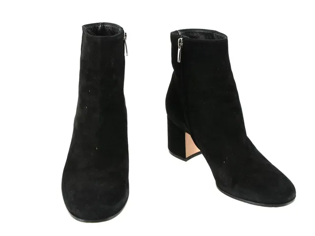 SKOR, GIANVITO ROSSI, svart mocka, stl 39, klack 6cm.
