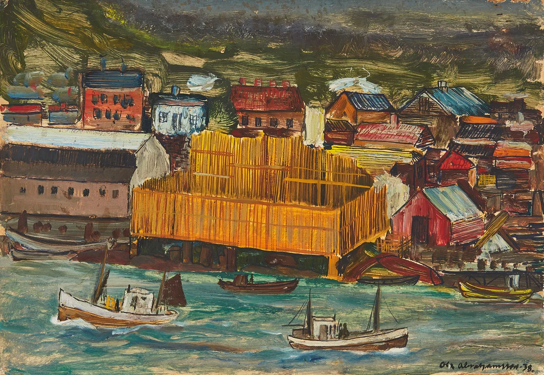 Abrahamsson, Ola — Kystsamfunn i nord, 1938 — Kunst/Maleri — Blomqvist