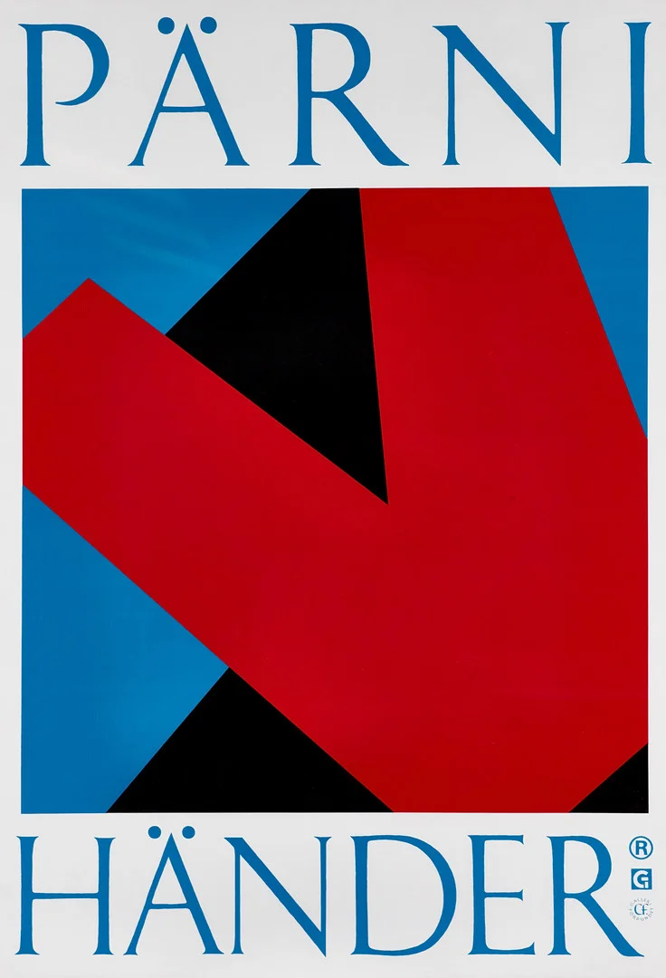 ILKKA PÄRNI (FÖDD 1959). (2), Utställningsaffisch "Pärni Händer" samt grafiskt blad med samma motiv, signerad och daterad I. Pärni -93, numrerad 14/25, färglitografi, Galleri förbundet. — Engravings & Prints — Crafoord Auktioner Stockholm