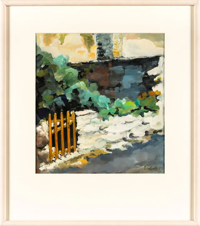 LISBETH LINDQVIST FORSBERG. Gouache, "Staket", Signerad, Daterad -93.