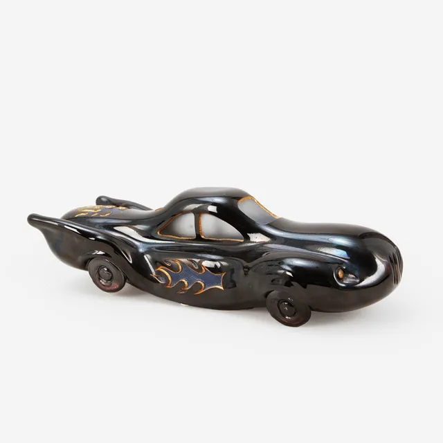 OLLE BROZÉN. Skulptur "Black flame", unik, kosta Boda, signerad.