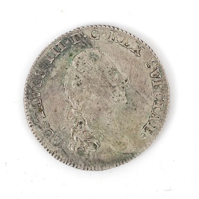 SILVERMYNT, 1/6 Riksdaler (16 öre silvermynt), Gustav III (1771-1792). 1790.
