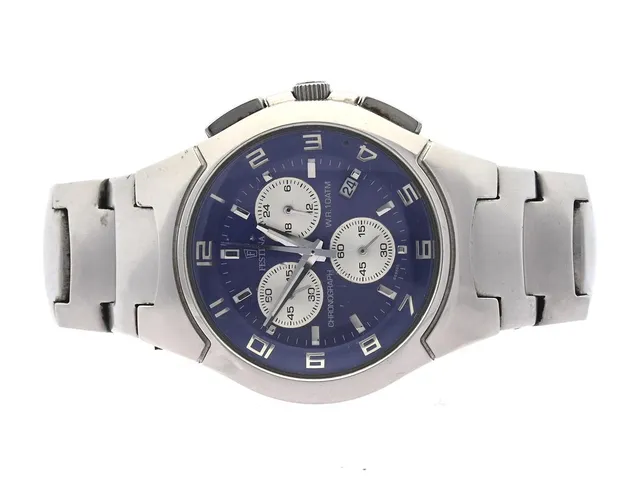 Festina, herrur, stål, 44mm, quartz, datum, kronograf, safirglas, boettnr. 6698, bruksslitage