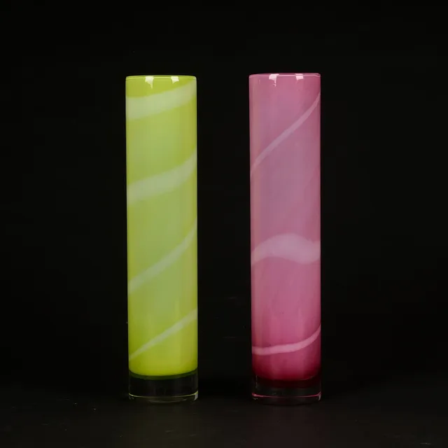 ANNA EHRNER. Vaser, 2 st, "Samoa", glas, Kosta Boda, signerade.