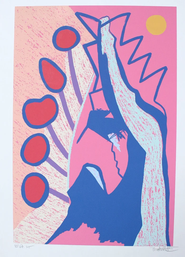 Unbekannter Künstler. 'Pink', Lithographie, 'E.A. 3/5', signiert. — Engravings & Prints — Stockholms Auktionsverk Düsseldorf/Neuss