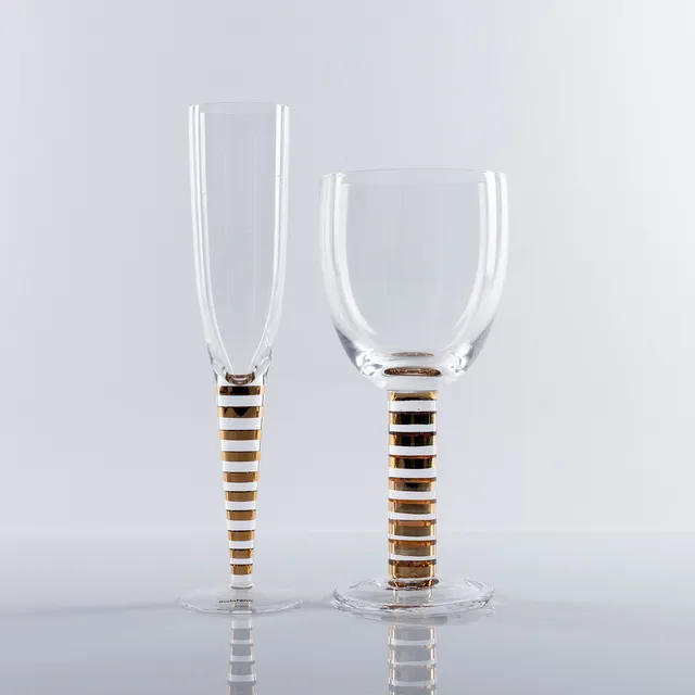 LISELOTTE HENRIKSEN. 6 champagne samt 8 vinglas, "Select", Boda Nova, osignerade, delvis etikettmärkta.