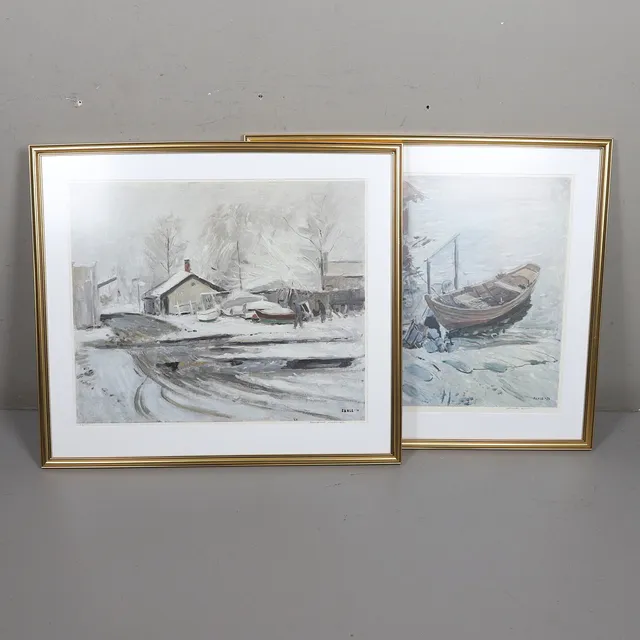 GUSTAF ADOLF FAHLE. litografier, 2 st, signerade och numrerad 78/300 samt 114/350.