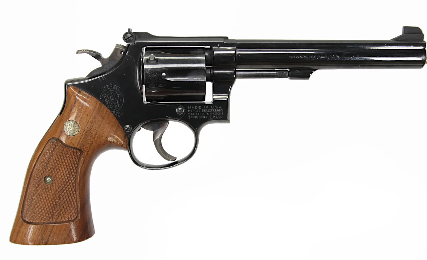 161. REVOLVER, amerikansk, Double Action, fabrikat Smith & Wesson, modell 14-3, kaliber .38Spec, tillv.nr 3K90760, se-nr Begagnad. — Revolvers — Walter Borg