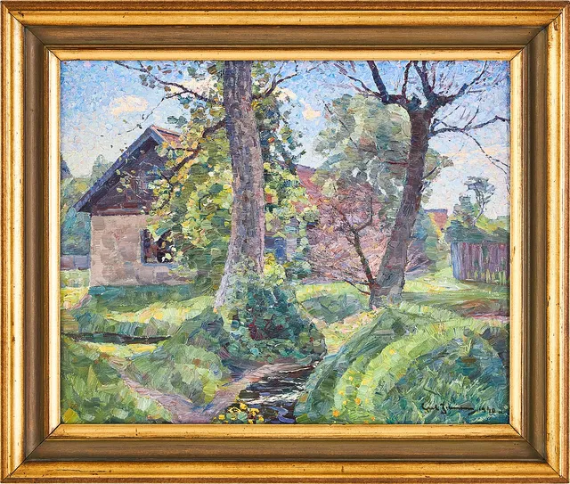CARL JOHANSSON (1963-1944). "Försommar (Lidingö)", olja på duk, signerad, daterad 1940.