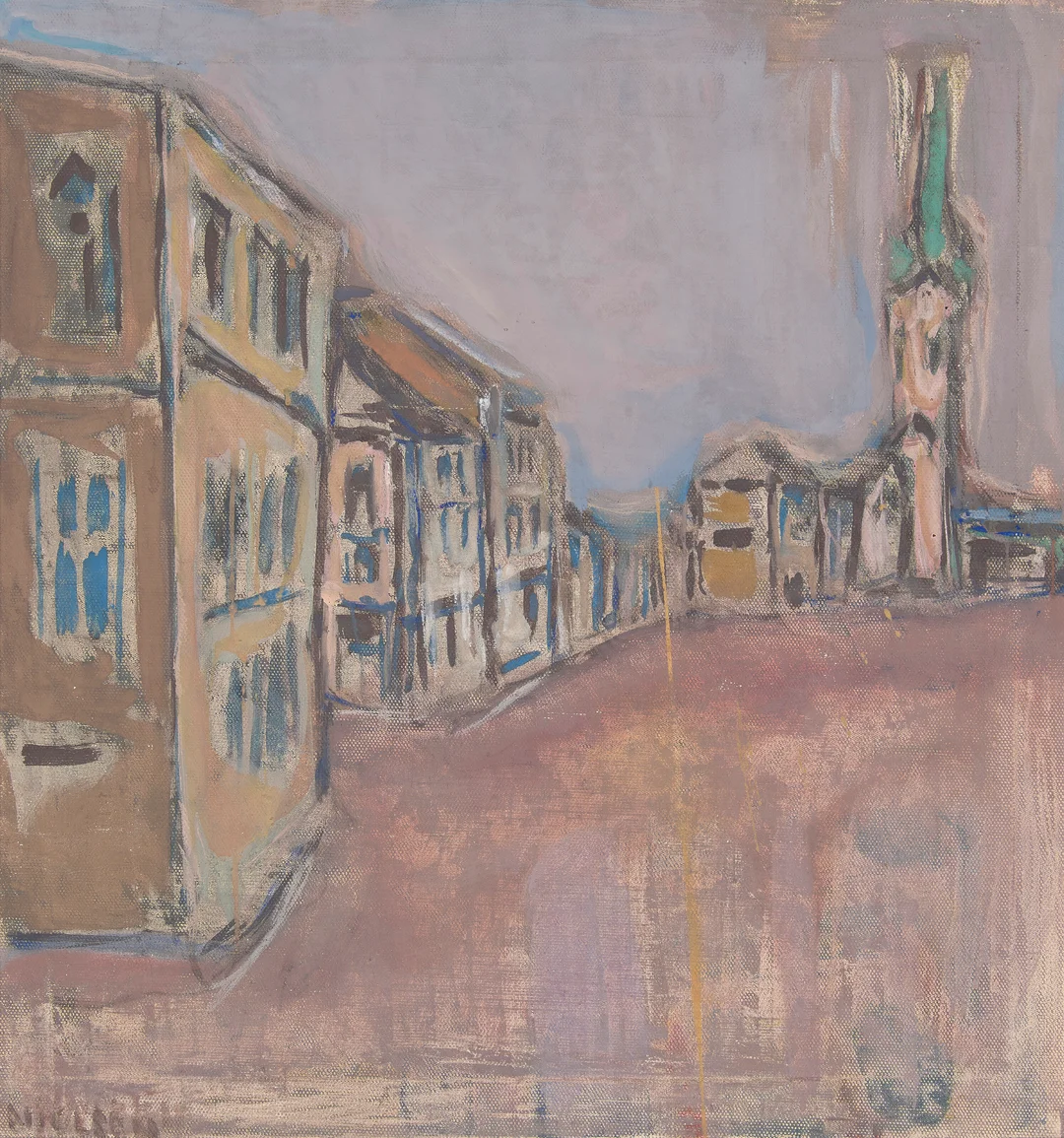 Nielsen, John David — Bylandskap, 1978/86 — Kunst/Maleri — Blomqvist