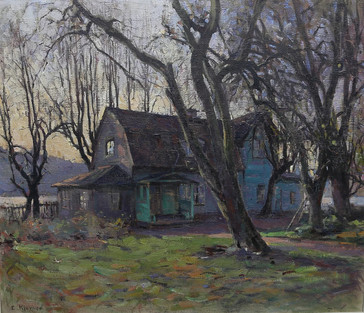 ESTHER KJERNER. "Sen höstdag (Djurgården)". Olja på duk. Signerad. — Paintings — Gomér & Andersson Linköping
