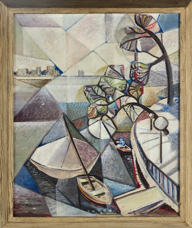 OLEV MIKIVER (ESTLAND 1922-1994). Hamninlopp, olja på duk, signerad O. Mikiver, daterad 1970 a tergo.