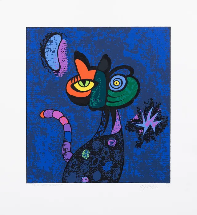 ROLF LEMBKE (FÖDD 1937). "Nattens skönhet", serigrafi nr 83/90, signerad.