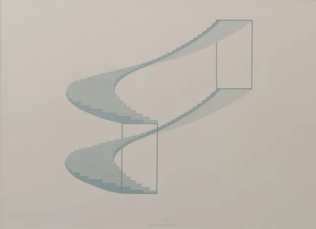CARL MAGNUS. Geometrisk komposition, färglitografi, signerad, numrerad 271/325.
