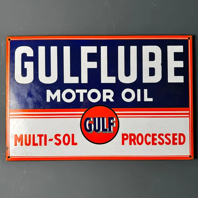 GULF, emaljskylt, 1940/50-tal.