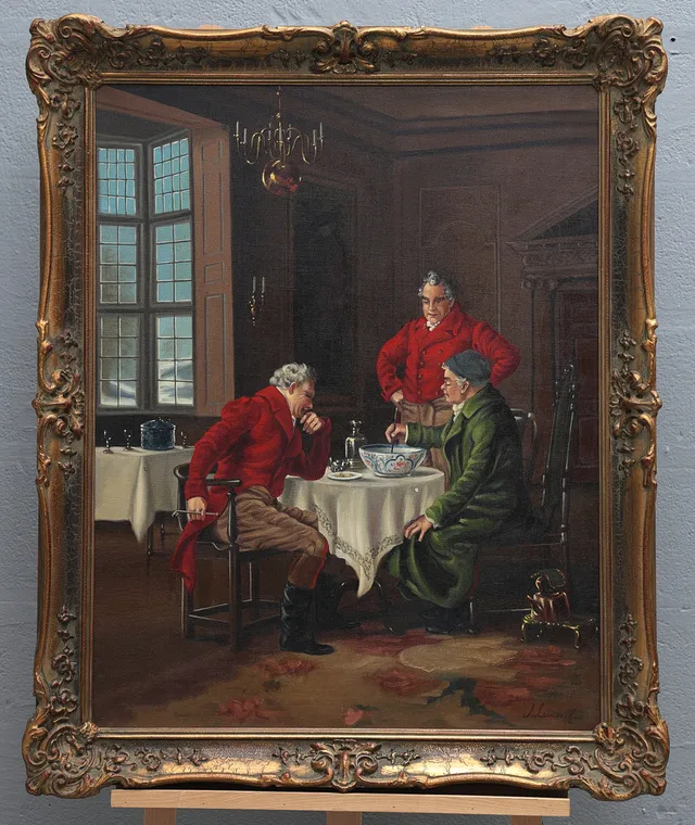 OIDENTIFIERAD KONSTNÄR. Olja på duk, signerad Lembeck.