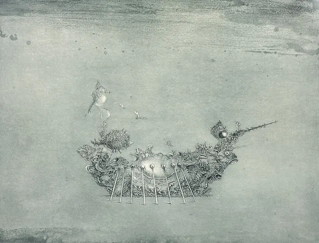 GÖSTA GIEROW. FÄRGLITOGRAFI, "Venedigs giftarmål med havet", signerad, numrerad.