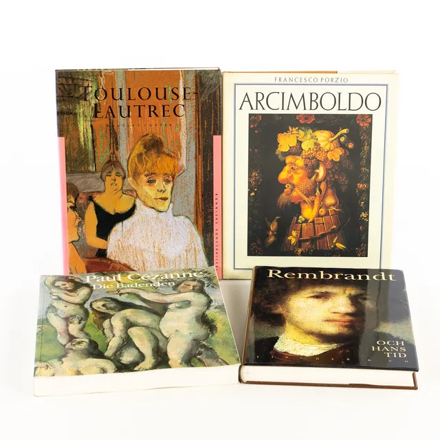 KONSTBÖCKER. 4 st, bl. a. Rembrandt, Cézanne, Lautrec.