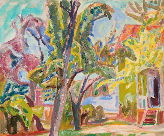Storstein, Aage — Henrik Sørensens hus og have, Holmsbu, 1949