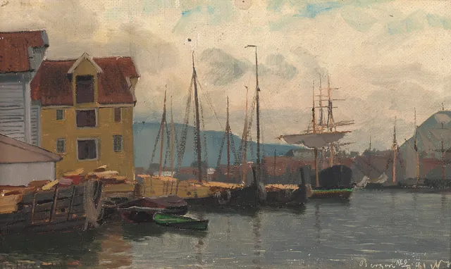Hansteen, Nils — Fra Bergen havn, 1881