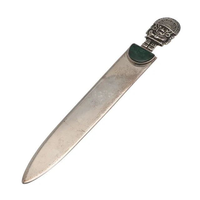 A PERUVIAN SILVER LETTER OPENER.