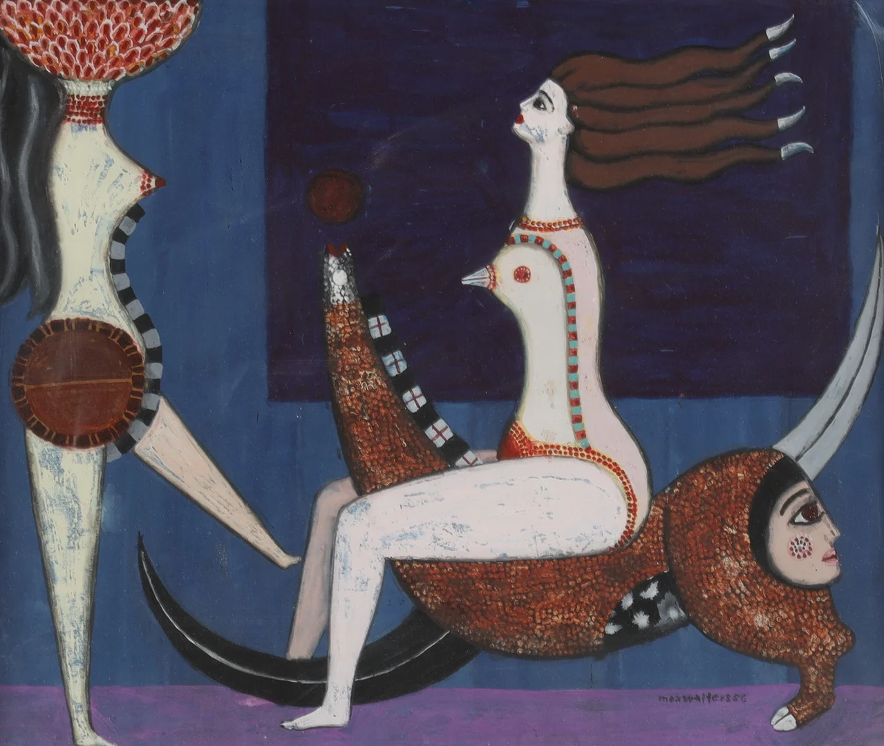 MAX WALTER SVANBERG. Komposition, blandteknik på papper. — Paintings — Stockholms Auktionsverk Helsingborg