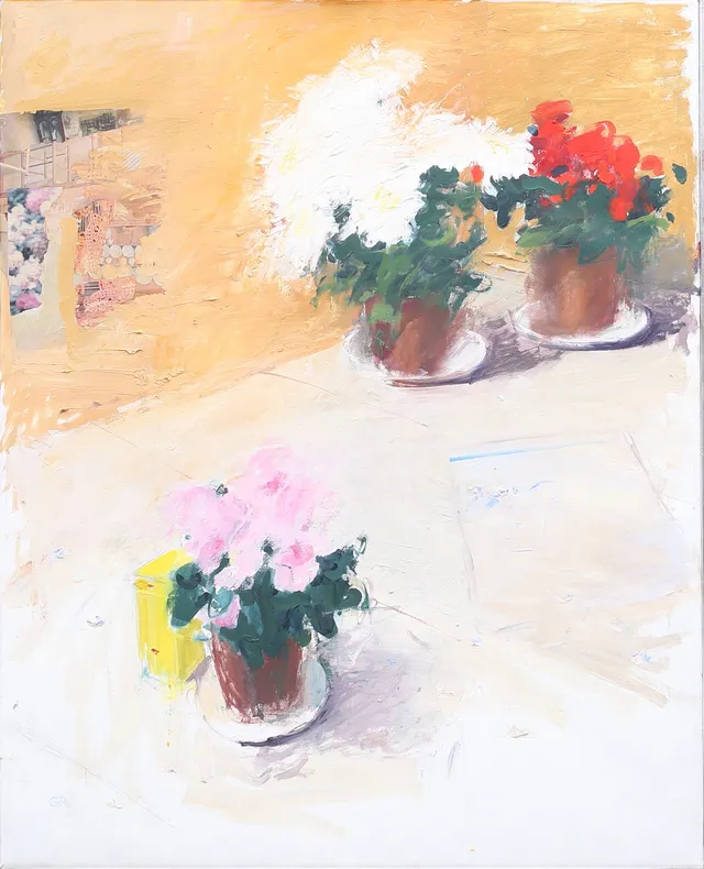 STEN OSCAR RUNDGREN (1931-2013). "Colman´s och blommor", olja på duk, signerad.