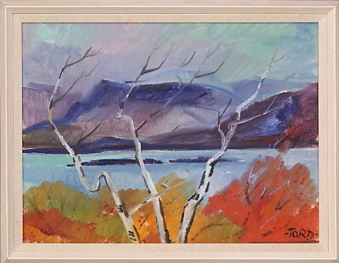 TORD LEANDER - ENGSTRÖM. Fjällandskap, olja duk, signerad TORD. — Paintings — Leiflers Auktionshus
