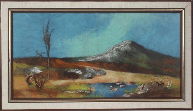 LISA JOHANSSON. Fjällandskap, ull, monogramsignerad.
