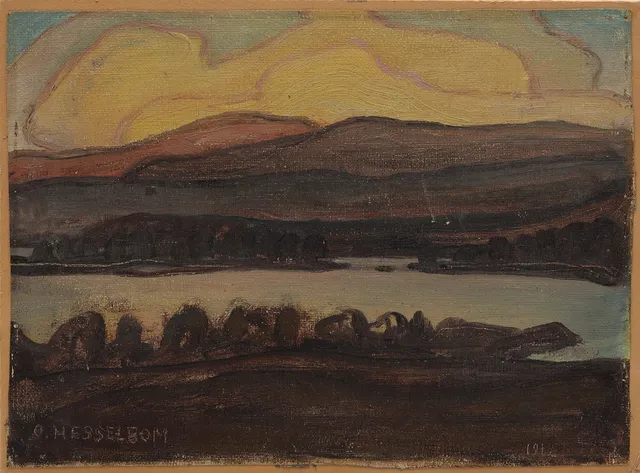 OTTO HESSELBOM. OLJA PÅ DUK, uppfodrad på pannå, signerad samt daterad 1912.