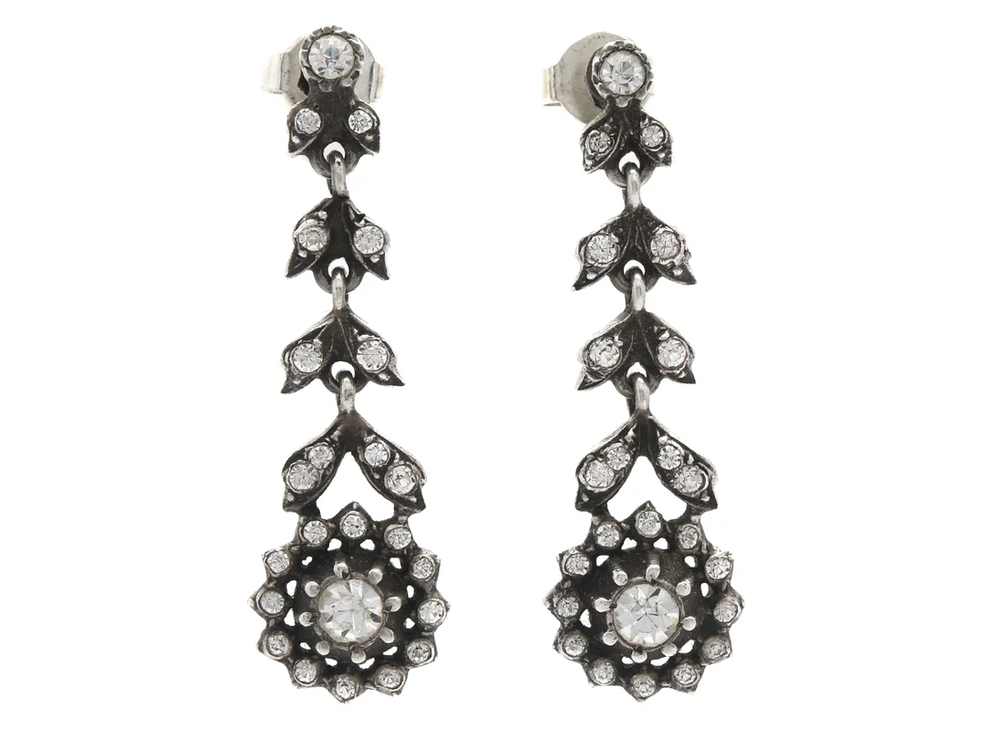 ÖRHÄNGEN, silver, paste, längd 3,5 cm, vikt 6,5 g. — Smycken/Örhängen — Kaplans