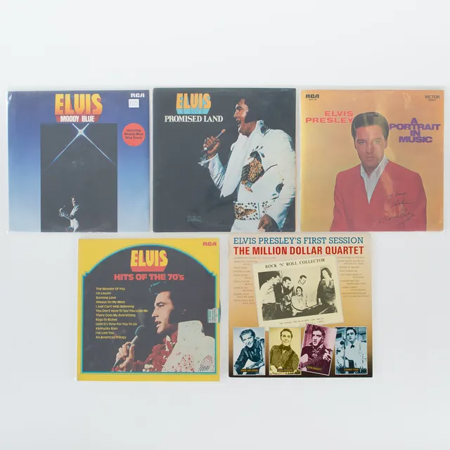 ELVIS PRESLEY. Vinylskivor, 5 stycken.